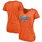 Women's Oklahoma City Thunder Fanatics Branded Hometown Collection Lonestar Tri Blend T-Shirt Orange FengYun